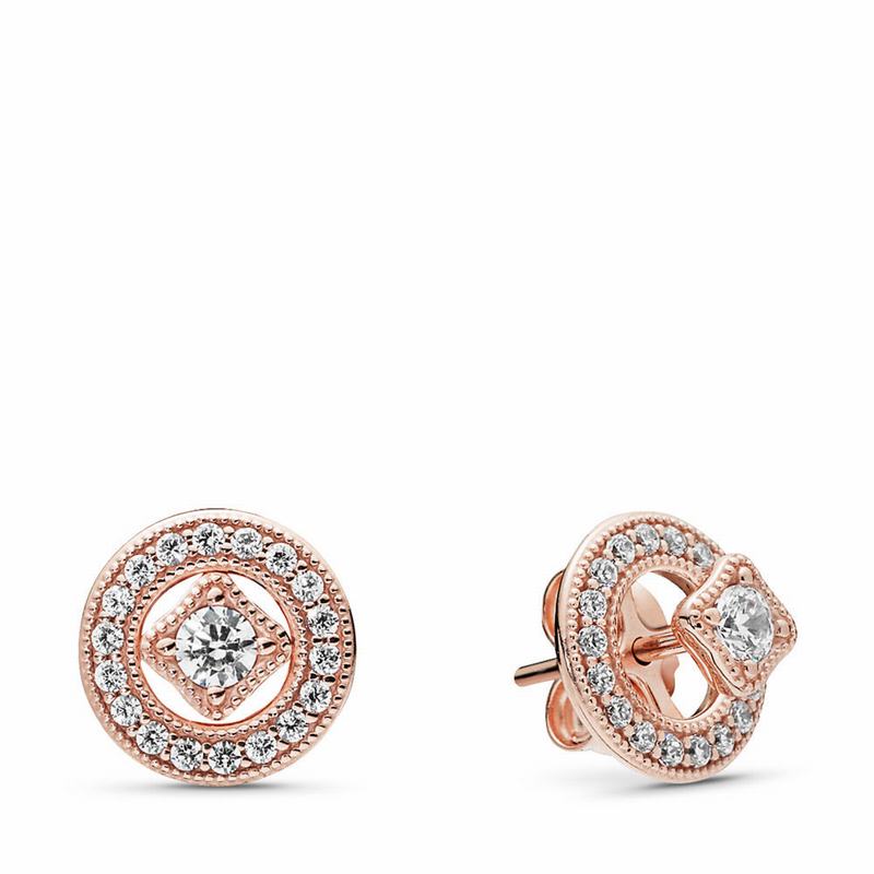 Pandora Rose™ Vintage Allure Stud Earrings Ireland - Pandora Rose/Cubic Zirconia - 230985HCI